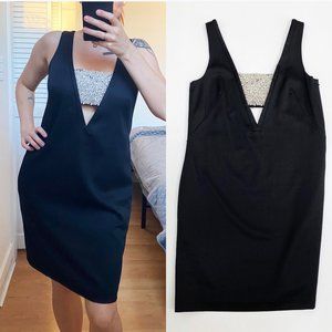 CLUB MONACO Darelle dress with cutouts & pearl beaded details on front & back